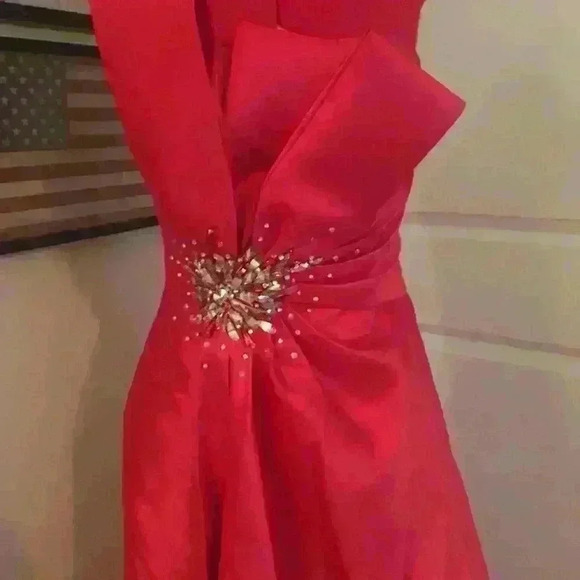 Tony Bowls Collection Red Pageant Prom Ball Gown - Picture 4 of 8
